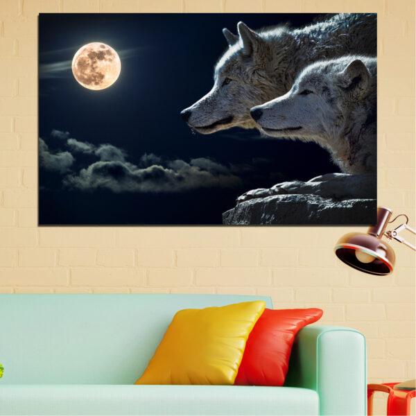 Moon Walk Silhouette Canvas Print