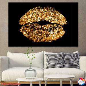 Golden Kiss Abstract Leinwanddruck