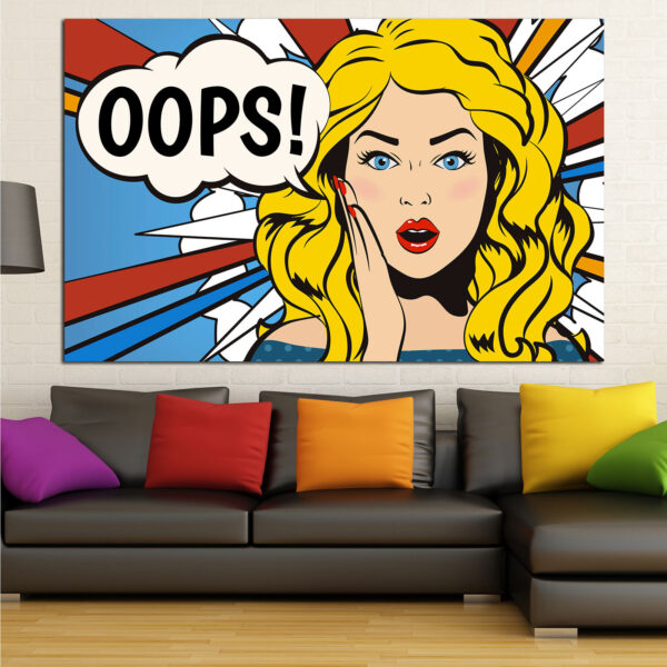 Impressão em Tela Pop Art Oops Comic Speech Bubble