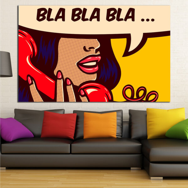 Pop Art Komiksa Runas Burbuļu Kanvas Prints