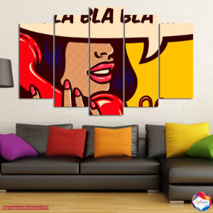 Lienzo Pop Art Burbujas de Cómic 5 Piezas