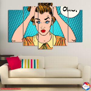Pop Art OMG Képregény Beszédbuborék 5 Részes Vászonnyomat