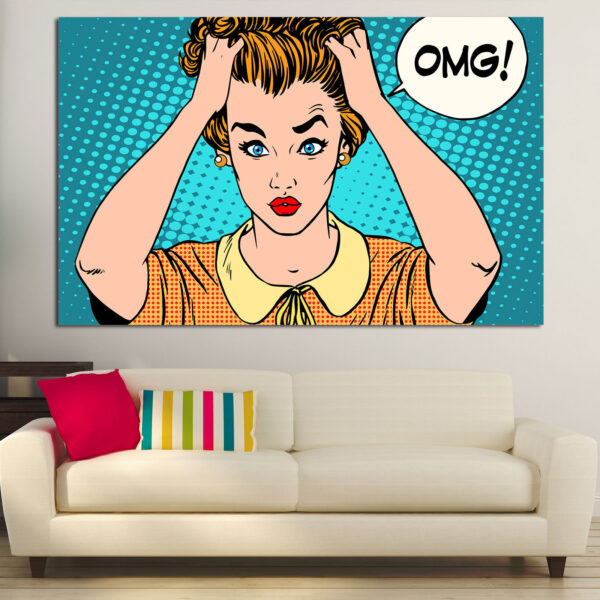 Lienzo Pop Art OMG Burbuja de Diálogo Cómic