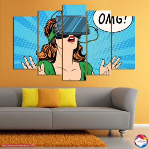Pop Art OMG! Cómic Speech Bubble Lienzo 5 Piezas