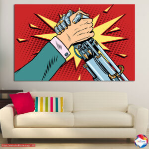 Pop Art Kézfogás Üzlet 5 Darabos Vászonnyomat