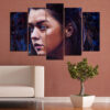 This five-piece canvas set depicts a Game of Thrones dragon scene in dark fantasy tones