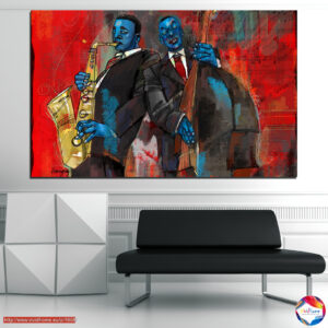 Abstrakta džeza 5 panēļu audekla prints