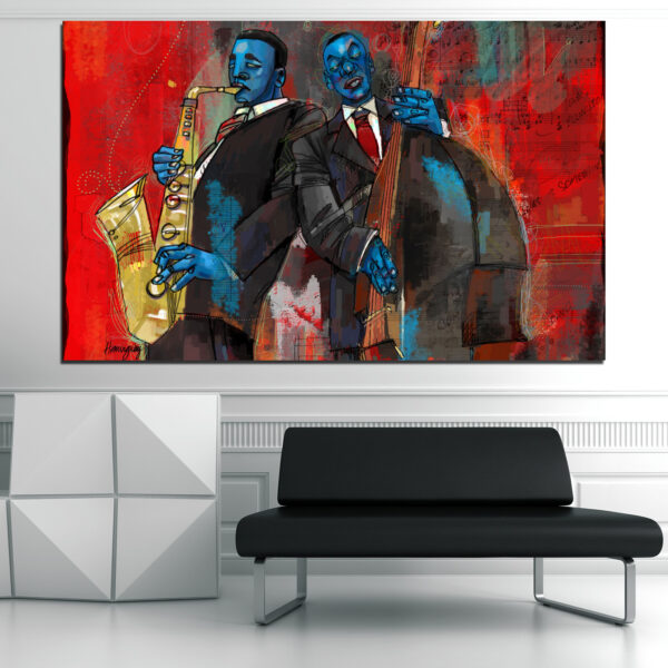 Abstract Jazz Canvas Print - Warm Tones & Musical Energy