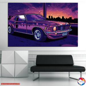 Retro Pixeliertes Auto Leinwanddruck
