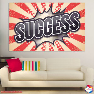 Pop Art SUCCESS Tipografía Set de 5 Lienzos