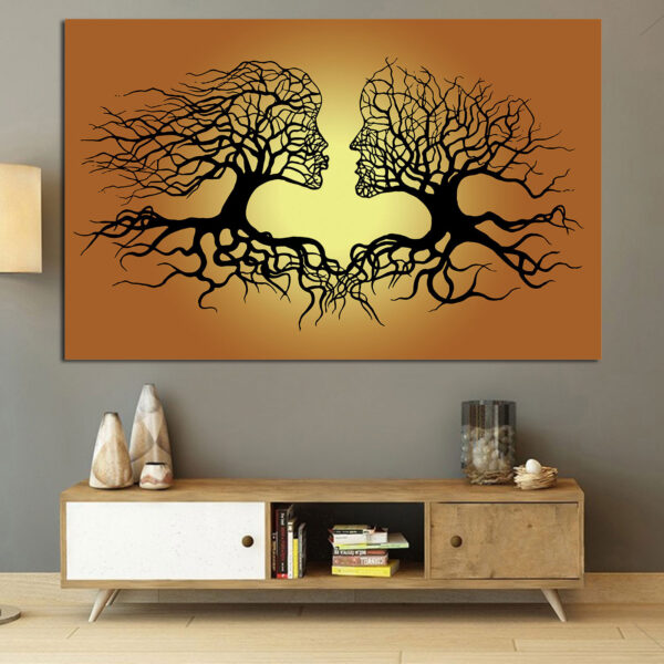 Abstract Love Tree Canvas Print