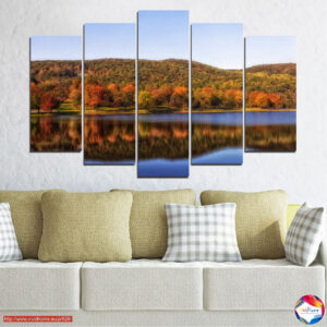 Vroeg Herfst Meerlandschap 5-Delige Canvasprint