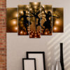 Five connected panels show ballet dancers rendered in abstract brushwork