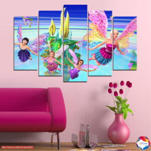 Regenboog Geanimeerd Karakter 5-delig Canvasdruk Set
