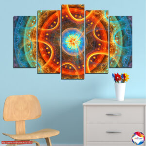 Barevná Buddha Mandala – sada 5dílného plátna