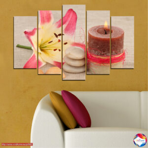 Zen Stones and Candles 5-Piece Canvas Print