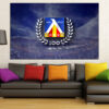 This canvas shows Levski Sofia's stadium from above, rendered in the club's blue and white colors