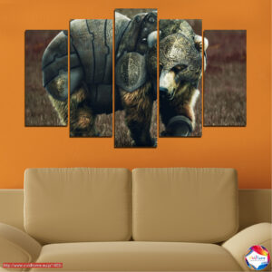 Páncélos Warrior Bear 5 részes vászonnyomat szett
