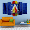 Five-panel canvas set showing Levski Sofia's stadium in the club's signature blue and white