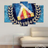 This five-piece canvas set captures Levski Sofia's stadium illuminated under night skies