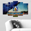 This five-piece canvas set shows Levski Sofia's stadium in the club's signature blue and white