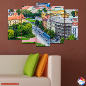 Budapešť Letecký Pohled 5dílný Tisk na Plátně