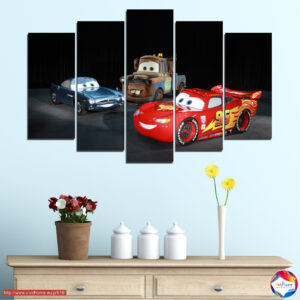 Lightning McQueen animeeritud autod 5-paneeliga lõuendipilt