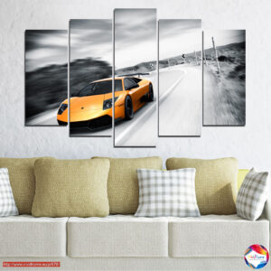 Lamborghini sportbil 5-delad canvastavla