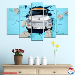 Vintage Auto Kollaaz 5-osaline Kanvasprindi Komplekt