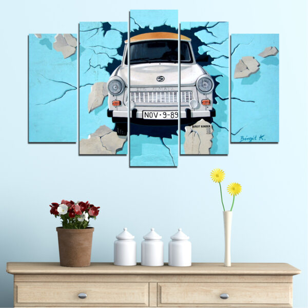 Vintage Car Collage 5-Piece Canvas Print Set
