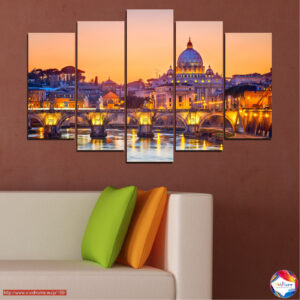 Bazilika u řeky – pětidílný tisk na plátně