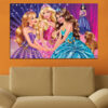 Barbie princess character in her signature pink gown with blonde hair