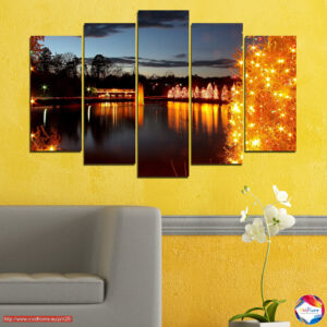 Gaismas pie Ezera 5 Panelu Kanvas Prints