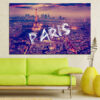 This canvas shows the Paris skyline with the Eiffel Tower rising above the city roofline