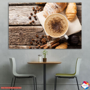 Kafijas un brokastis 5 paneļu audekla prints