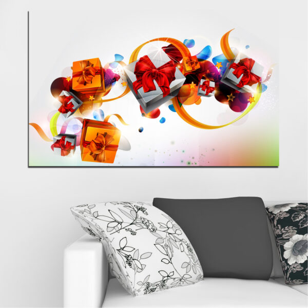 Colorful Gift Boxes Collage Canvas Print