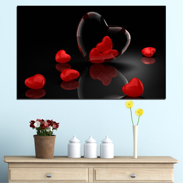 Heart Collage Reflection Canvas Print