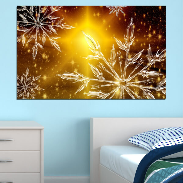 Snowflake Obsidian Winter Collage Canvas Print