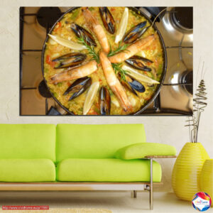 Paella Seafood Canvas Print – Culinary Art for Kitchen