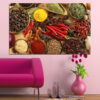 This canvas shows peppers and spices arranged in a culinary still life