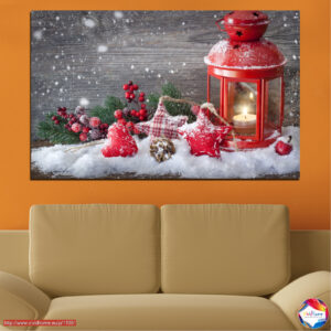 Weihnachtslaterne im Schnee Leinwanddruck