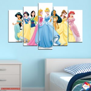 Disney Princese Bērnu Audekla Prints – 5 Daļu Komplekts