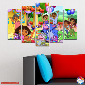 Dora the Explorer 5-osaline lõuendiprintide komplekt lastele