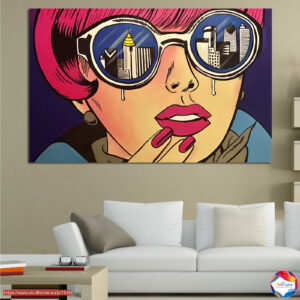 Pop Art Lány Szemüveggel 5 Részes Vászonkép
