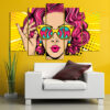A bold WOW speech bubble rendered in classic pop art style with halftone dots and comic book lettering