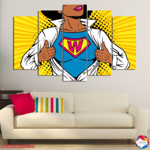 Lienzo Pop Art Superwoman Set de 5 Piezas