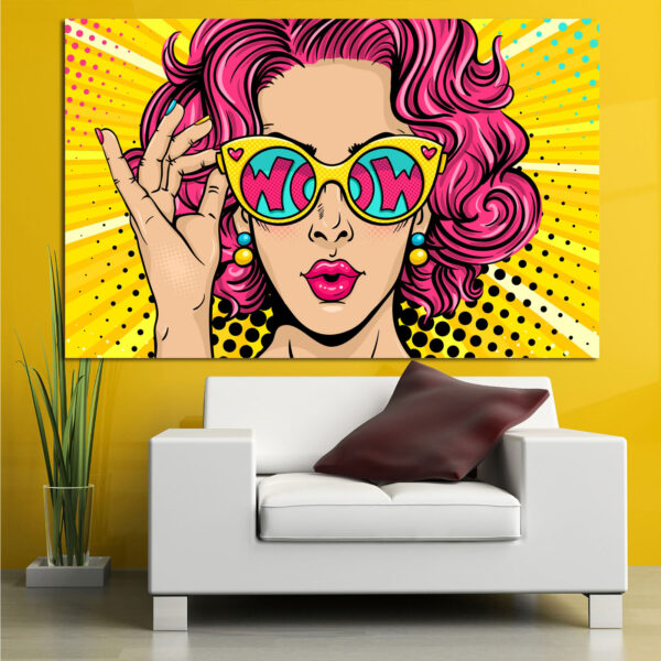 Pop Art WOW - stripovski oblačić za govor, tisak na platnu