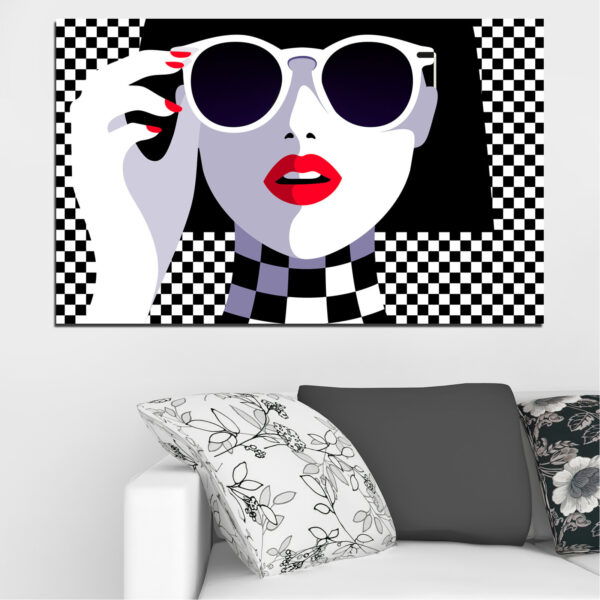 Punased huuled pop art portree kanvaspilt