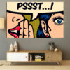 A pop art canvas featuring the word PSSST!