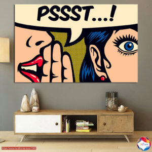 Pop Art PSSST! Κόμικ Φούσκα Καμβάς